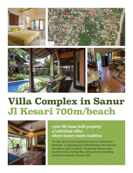 Tropical Chic Villa Complex in Sanur, Bali